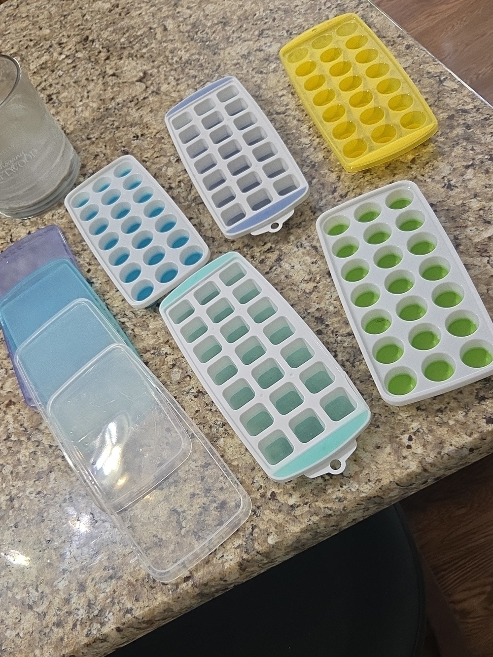 Silicone Ice Cube Tray Set with Lids - Multicolor